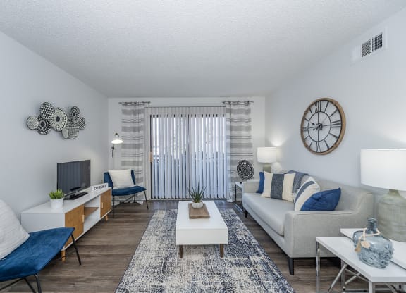 Living room area with Luxury Vinyl Plank Flooring