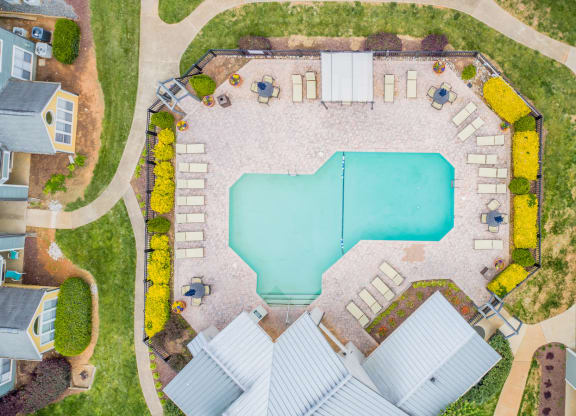 Aerial Pool View at Regency Place, Raleigh, NC, 27606