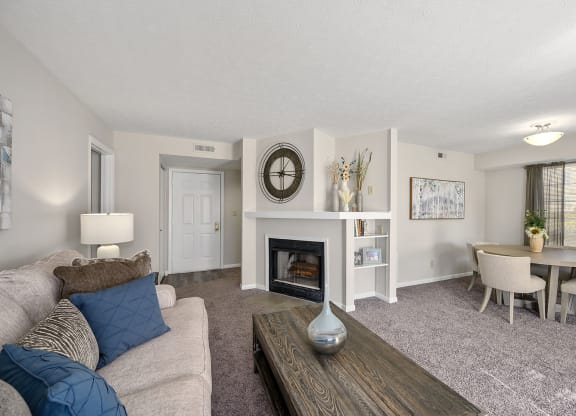 Living Space With Fireplace at Enclave, Beavercreek, Ohio
