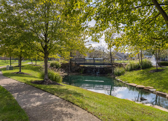 Lush green surroundings at Falls at Landen, Ohio