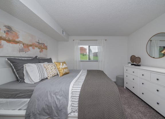Beautiful Bright Bedroom With Wide Windows at Fox Run, Dayton