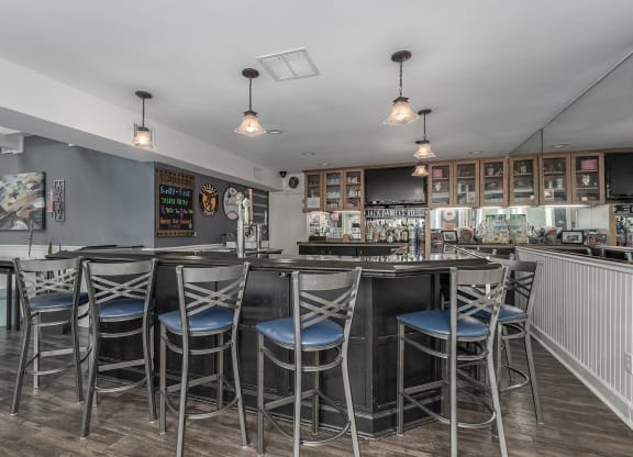 Clubhouse  with sitting space near kitchen at Harpers Point Apartments, Cincinnati