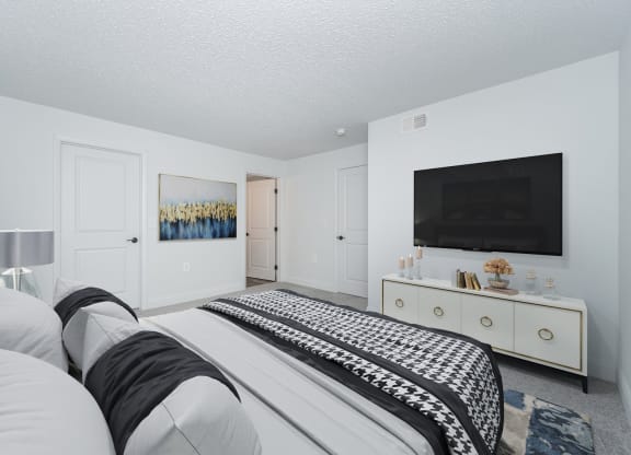 Bedroom With TV at Honey Creek, Greenwood, IN