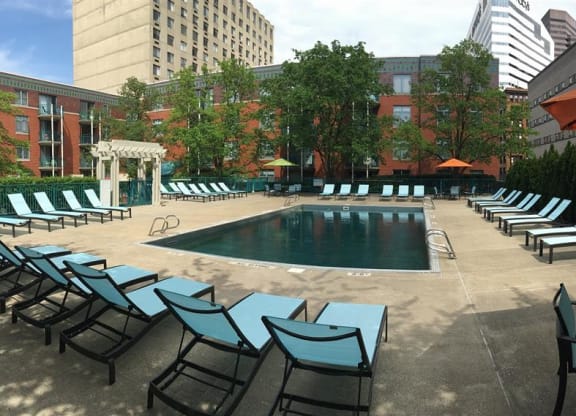 Swimming Pool With Relaxing Sundecks at The Lofts at Shillito Place, Cincinnati