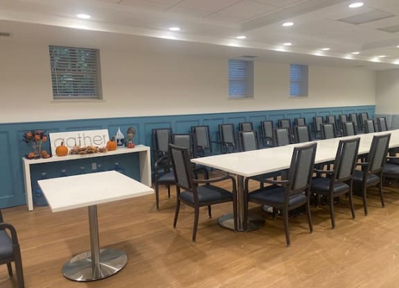 Dining room with tables and chairs at The Valley, Cincinnati, OH