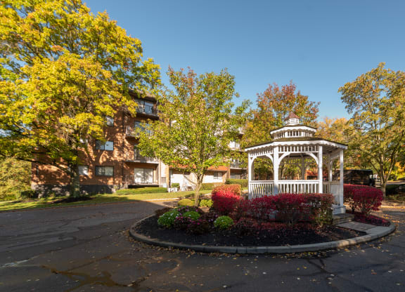 Gazebo in the middle of a roundabout in a park at Indian Creek Apartments, Cincinnati, OH, 45236