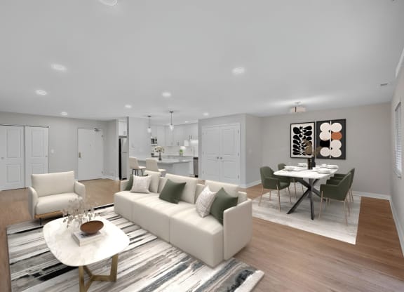 a living room with a couch and a table at Indian Creek Apartments*, Ohio, 45236