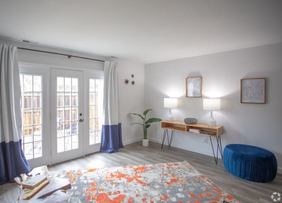 Living Room With Expansive Window at Galbraith Pointe Apartments and Townhomes*, Ohio
