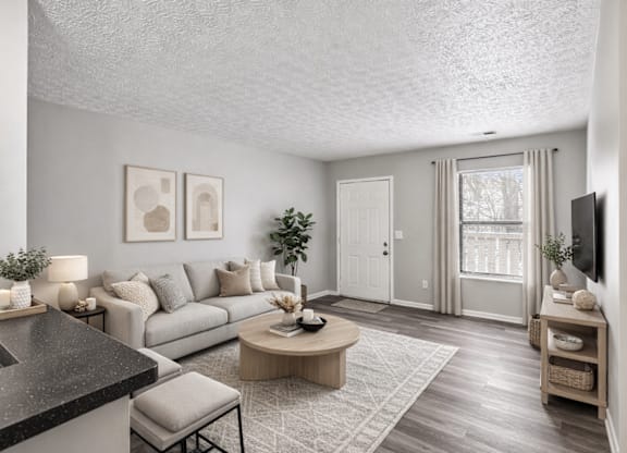 living room with television at Timbercreek Apts, Columbus, OH