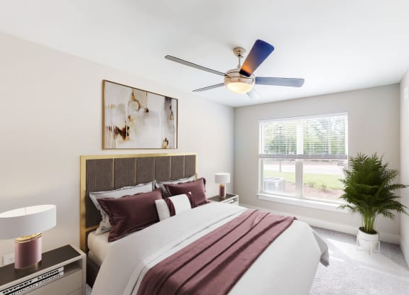 Bedroom With Ceiling Fan at Regency Place, Raleigh, NC