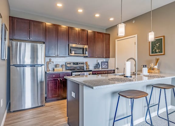 Modern Kitchen at Liberty Flats Apartments, Liberty Township, Ohio