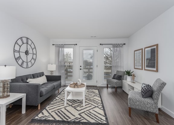Living room sitting area sofa at SoDel, Ohio