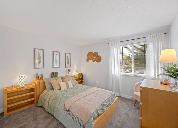 Bedroom with a bed and a dresser and a window at Wrights Point, Ft Wright, KY, 41011
