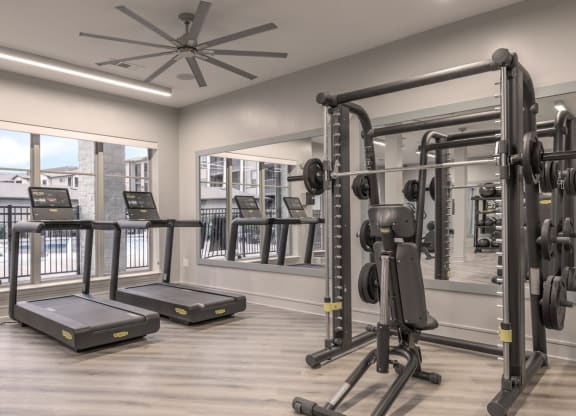 Technogym Fitness Center with Virtual On-Demand Training at The Bridge at McKinney