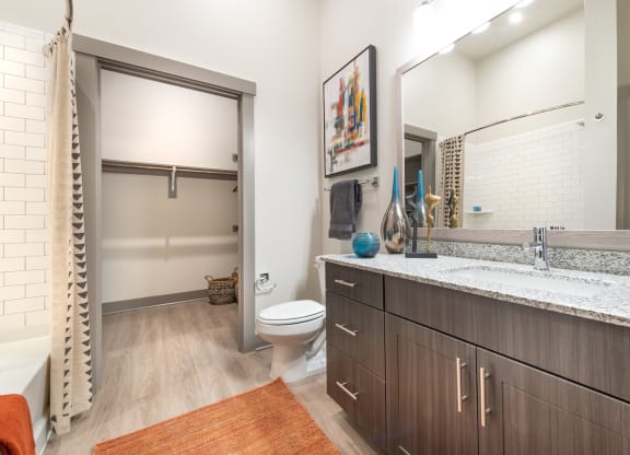 Bathroom With Spacious Closet at The Bridge at McKinney, McKinney, Texas, 75069