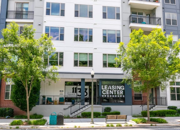 the building in which the leasing center is located