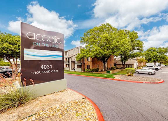 A sign for Acadia on the Lake 4031 Thousand Oaks.