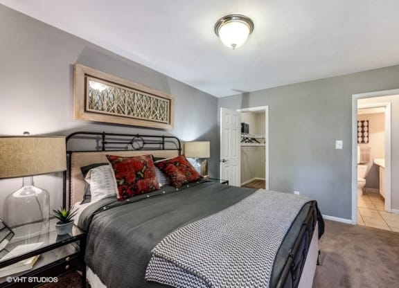 Bedroom With Attached Closet And Bathroom at Brookland Ridge Apartments, Washington, DC, 20017