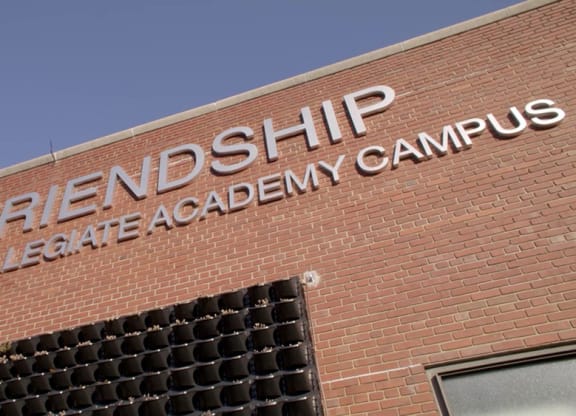 a sign on the side of a building