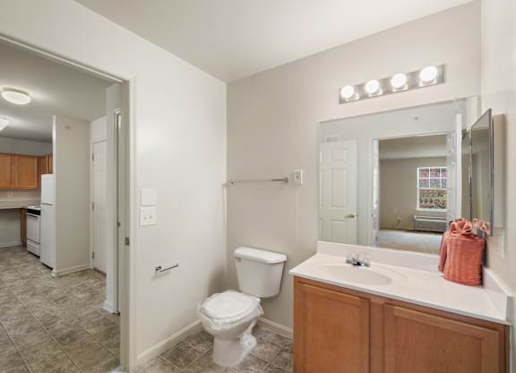 Updated bathroom at River Point Apartments, Maryland