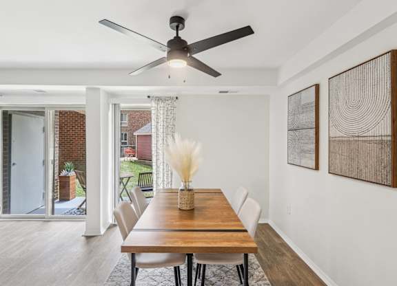 Dining Room With Views To The Beautiful Courtyard at Aspen at Lake Trail, Maryland