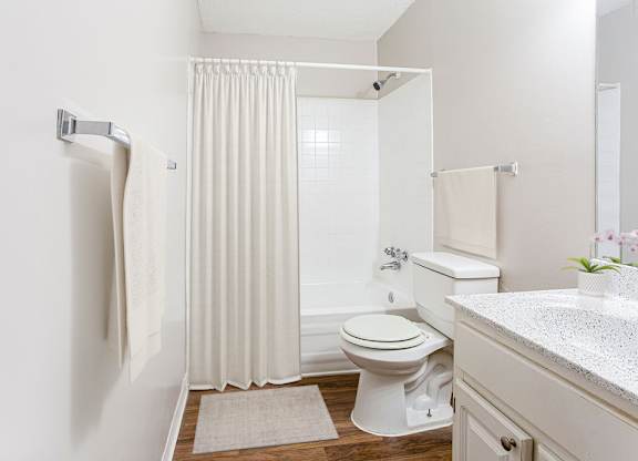 a bathroom with a toilet and a bathtub at Lory of Harbison, Columbia, SC
