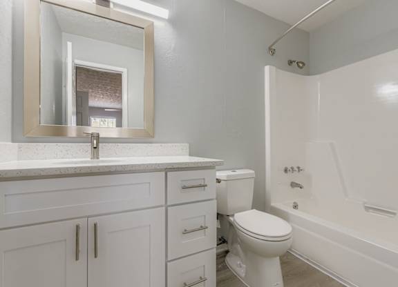 Renovated Bathrooms With Quartz Counters at Keita 1875, College Park, Georgia