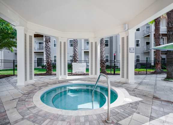 hot tub at the enclave at woodbridge apartments in sugar land, tx  at Century Avenues, Lakeland, FL