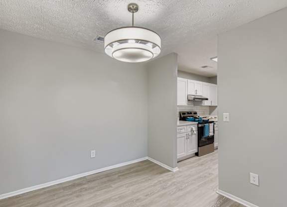 A kitchen area with a white ceiling light at Keita 1875, College Park, 30349
