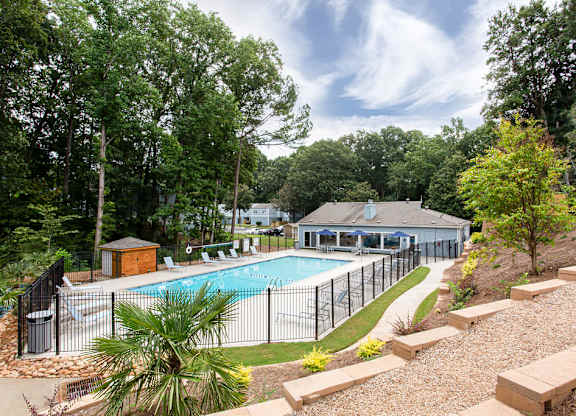 Resort style swimming pool at The Cobb Apartments-Townhomes, Austell, GA, Georgia