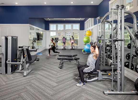 Fitness center at Century Mundy Mill Apartments, Oakwood, GA