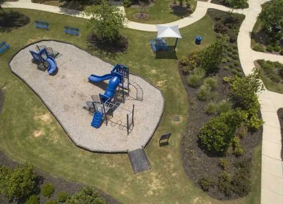 an aerial view of the playground at a park at Century HomePlace, Alabama, 36066