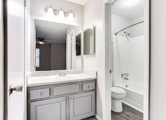 Vanity Lights in bathroom at Wildcreek Apartments, Clarkston, Georgia