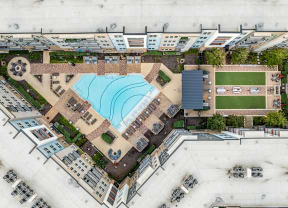 Aerial Pool View at Bridge at Henley, Texas