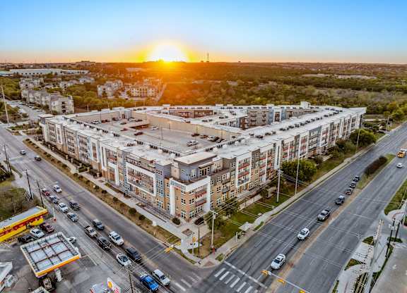 Drone Buildings View at Bridge at Henley, Austin, Texas