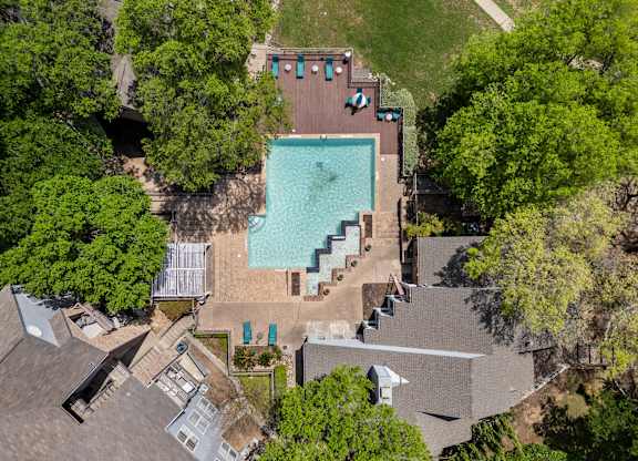 Aerial Pool View at Montecito, Austin, Texas