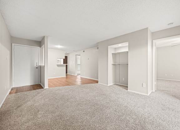 A spacious room with a carpeted floor and white walls. at Montecito, Austin, TX, 78741