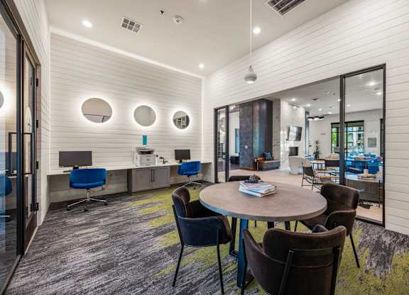 Business Center at The Haywood Apartments, Austin, Texas