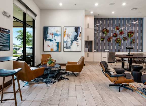 Community Clubroom at The Haywood Apartments, Austin, TX
