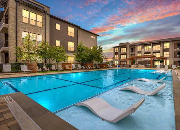 Pool View at The Haywood Apartments, Texas