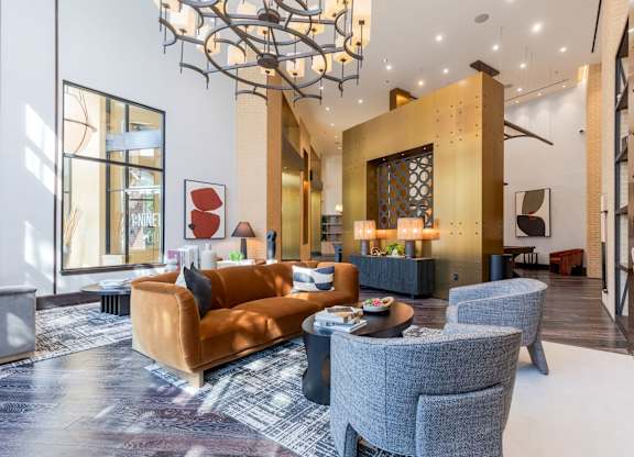 Image showing design with a story. Shelves styled to perfection in a lounge meant for lingering.