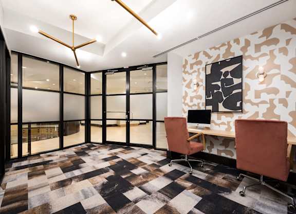 Image showing sleek, spacious, and smart. Shared workspace that invites collaboration without compromise.