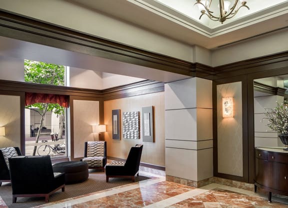 Lobby of The Metropolitan in Bethesda Maryland