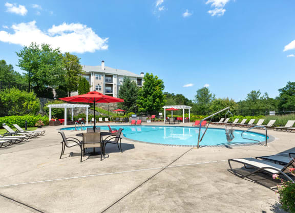 our apartments have a resort style pool and patio