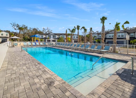 take a dip in the resort style pool
