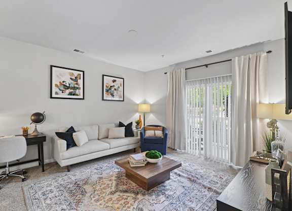 Spacious living room with balcony