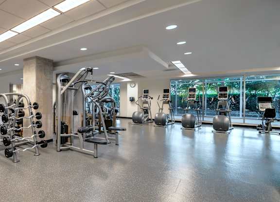Fitness center with weight and cardio equipment