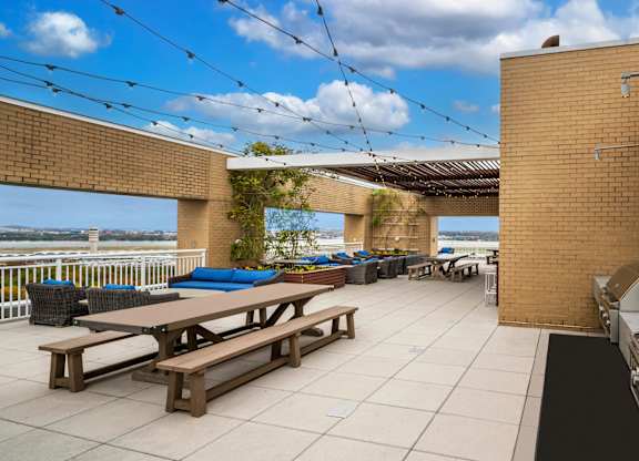 Rooftop with grills and seating