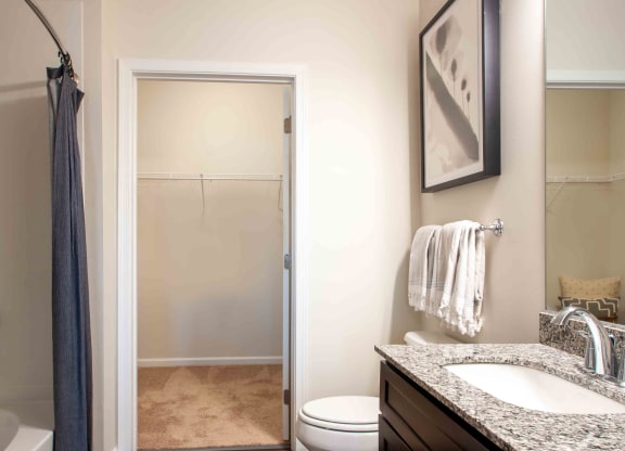 plenty of room in the bathroom at the district flats apartments in lenexa, ks