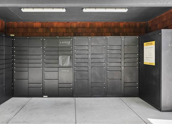 Mail area with organized compartments and contemporary design